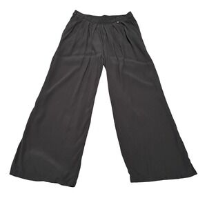 Harlyn Women's Relaxed Fit Wide Leg Pull On Trouser Pants Gray Size M 31 x 27.5